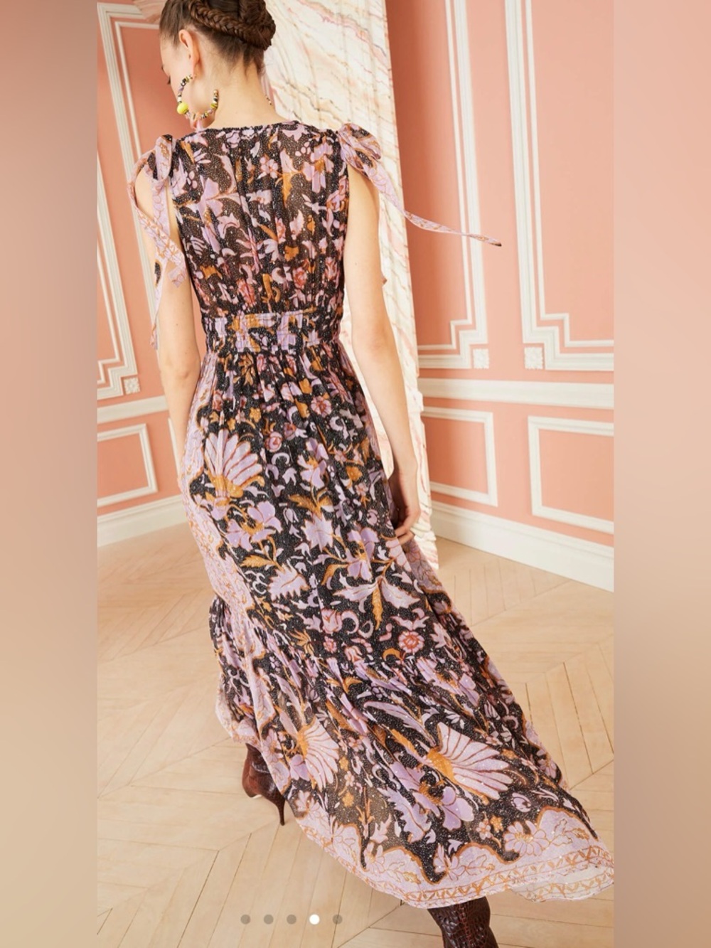 ULLA JOHNSON Annalise Silk  Maxi Dress Size 0 - Picture 10 of 16
